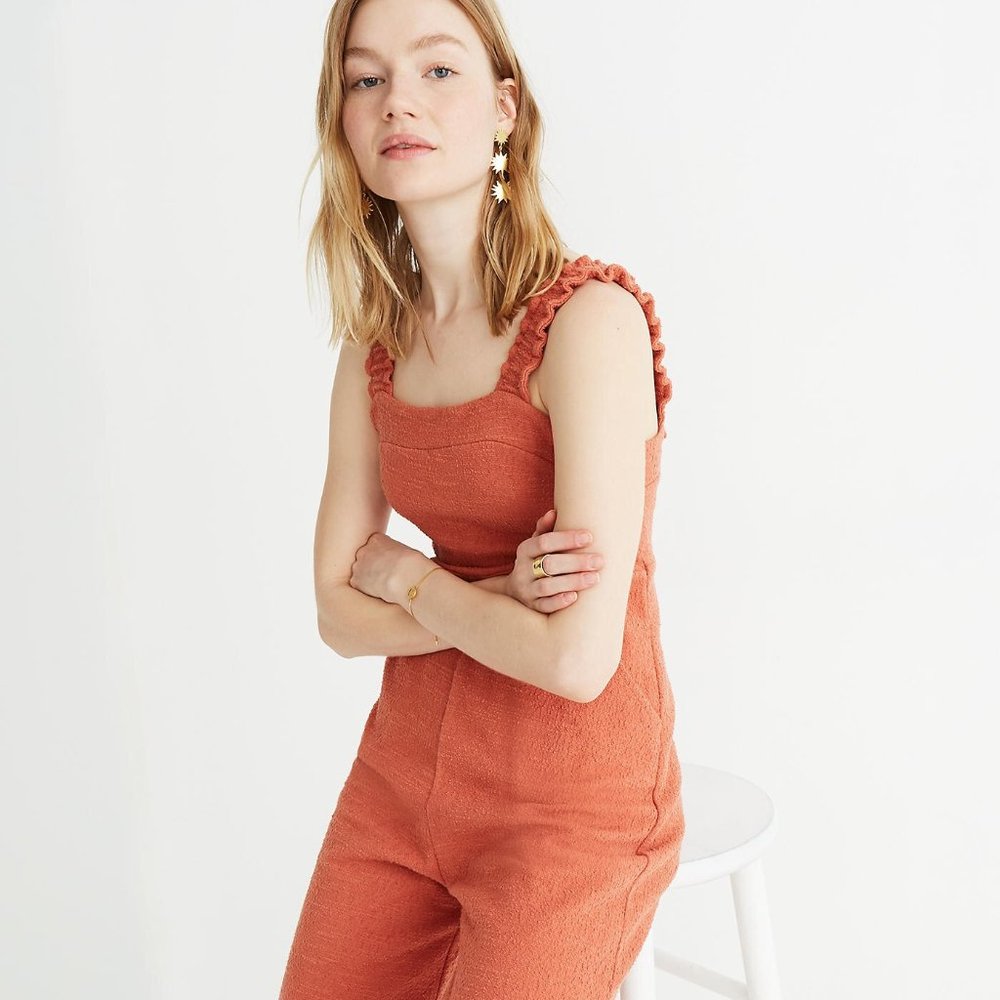 Madewell Texture & Thread Ruffle-Strap Jumpsuit
